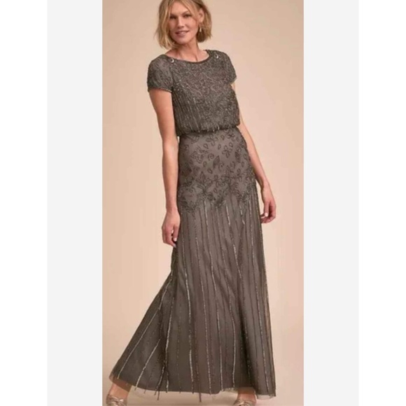 Adrianna Papell Petite Beaded Blouson Gown Size 8 - Picture 1 of 8